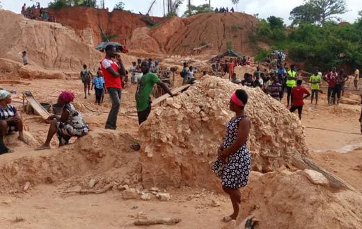 Galamsey pit caves in