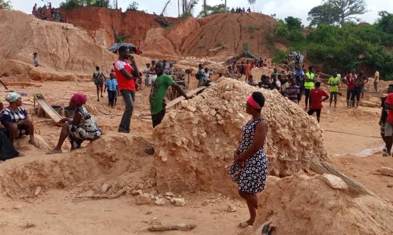 Galamsey pit caves in