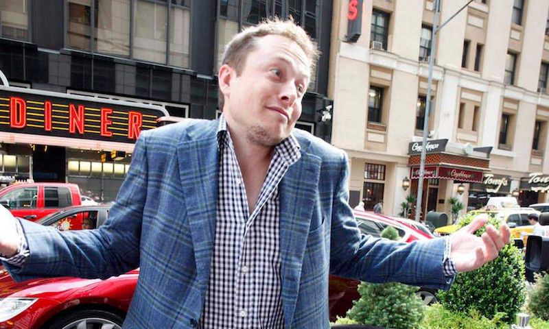elon musk shrug tesla IPO new york