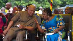 John Mahama with Professor Jane Naana Opoku-Agyemang
