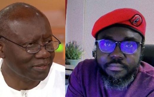 Security guards whisk away Ofori-Atta during confrontation with Barker-Vormawor