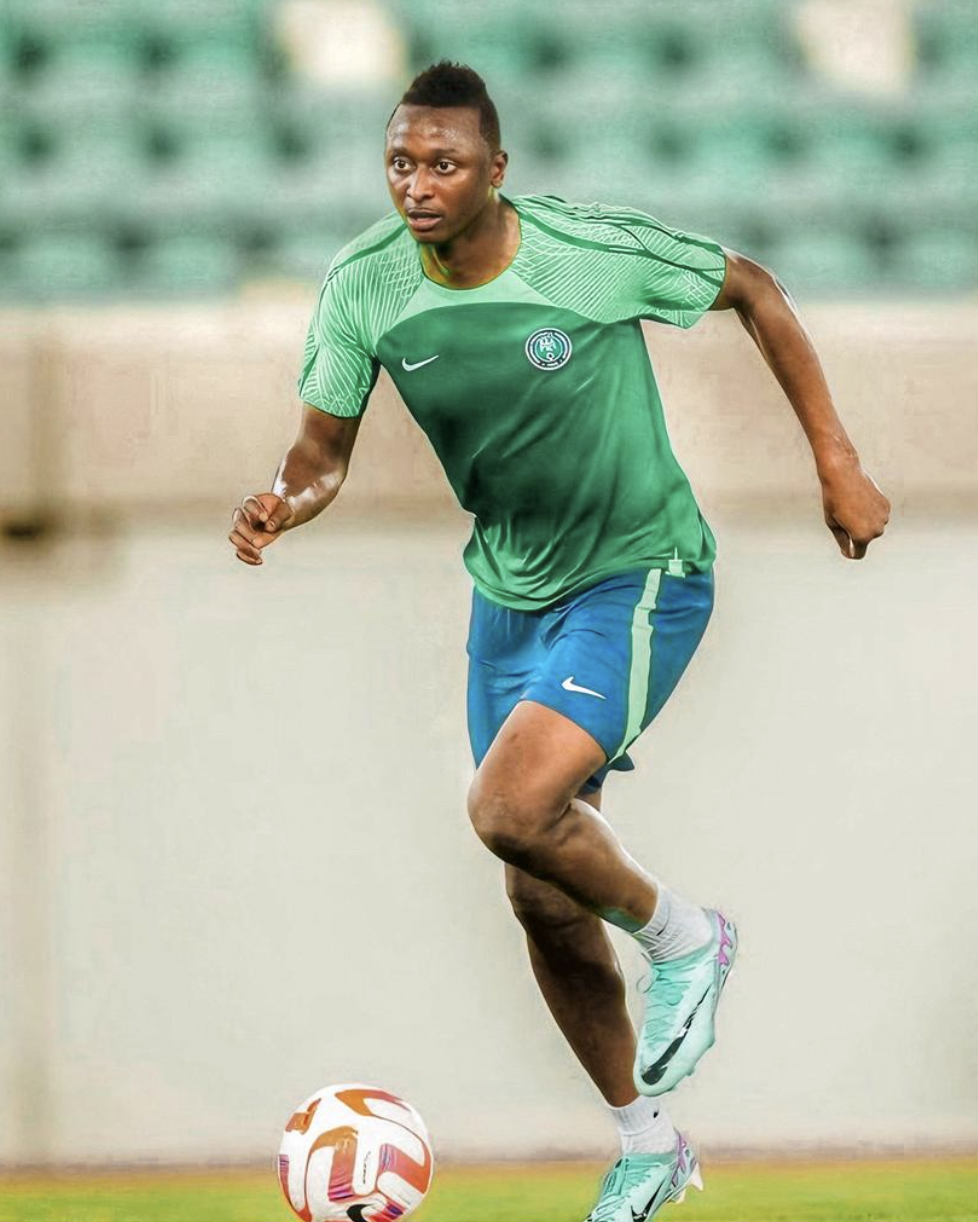 Umar Sadiq in training with the Super Eagles