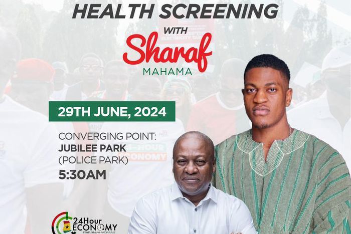 Sharaf Mahama holds health screening and walk in Tamale