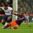 Tottenham's Belgian midfielder Mousa Dembele (left) is unlikely to feature again in 2018 due to ankle ligament damage