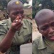 Ghanaian female soldier trainee crying inconsolably while eating causes reactions