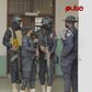 Ghana police armed to the teeth at the Accra Circuit Court.