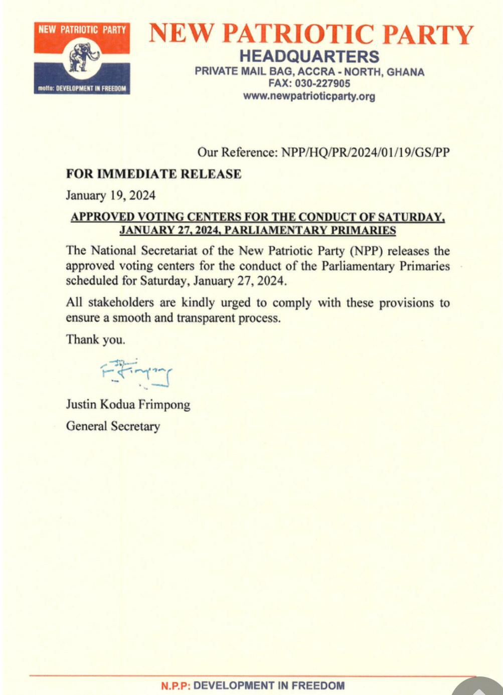 NPP Letter