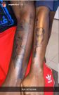 Medikal and Fella Makafui's matching lion face tattoo