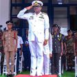 Ghana Police Service and other security agencies honour outgoing Chief of Defence Staff, Vice Admiral Seth Amoama, with a guard of honour