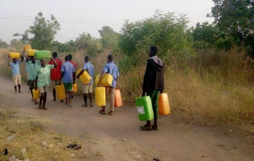 Students travel far to fetch water