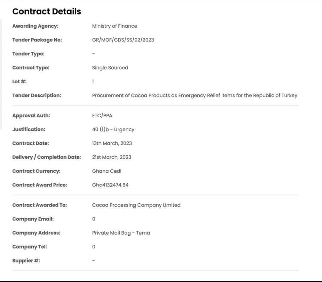 Ministry of Finance procurement