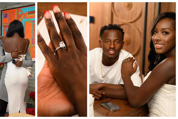 Black Stars player Yaw Yeboah proposes to girlfriend Gifty Boakye (Photos)