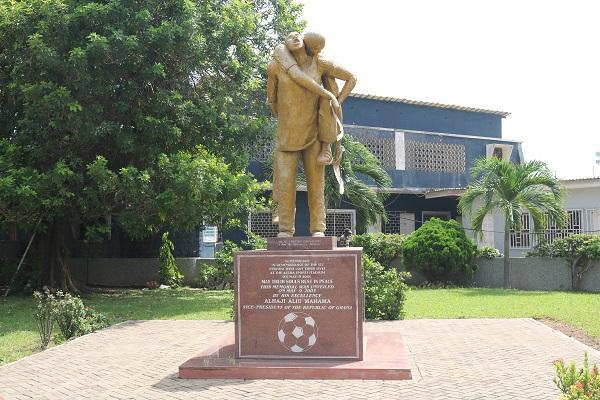 A statue erected outside the Accra sports stadium in memoriam of the lost souls