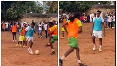 Mohammed Kudus returns to Nima to play football with childhood friends (Video)