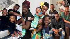Sarkodie, Reggie Rockstone and Abedi Pele with their children