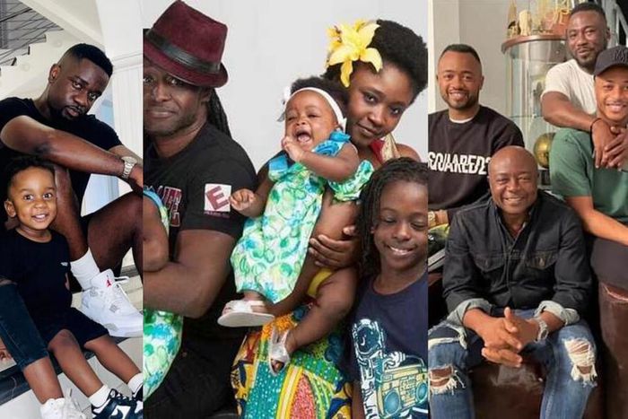 Sarkodie, Reggie Rockstone and Abedi Pele with their children
