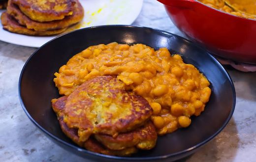 Aboboi (Bambara beans stew) with tatale