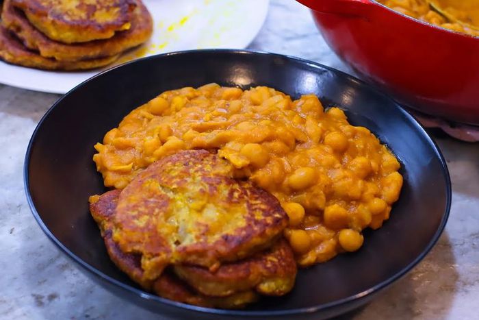 Aboboi (Bambara beans stew) with tatale