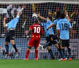 Luis Suarez stops Ghana from scoring at the 2010 FIFA World Cup.