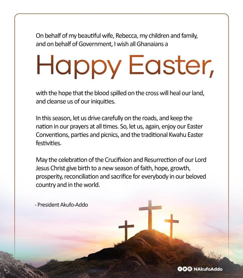 Akufo Addo Easter Msg