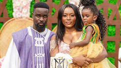 Adorable family, Sarkodie, Tracy and their cute daughter, Titi.