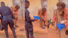 You’ve made me happy – Mentally ill man says as police officer gifts him food, drinks, sandals