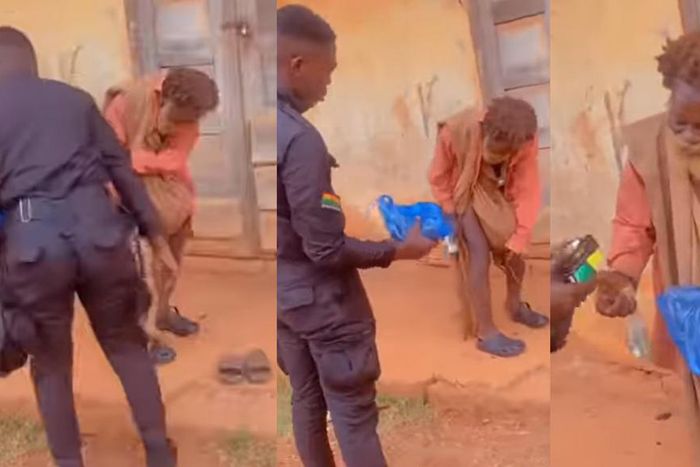 You’ve made me happy – Mentally ill man says as police officer gifts him food, drinks, sandals