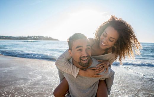 Loving couple at the beach