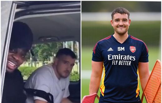 Thomas Partey arrives in Black Stars camp with Arsenal physio Simon Murphy