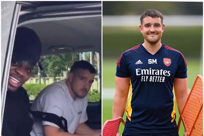 Thomas Partey arrives in Black Stars camp with Arsenal physio Simon Murphy