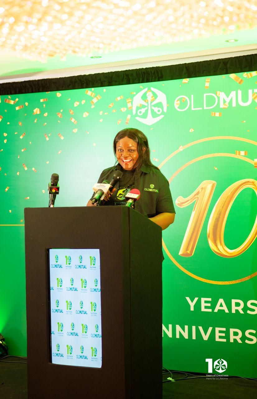 Rita Boateng, Marketing and Customer Experience Executive delivering an address at the organization’s 10 anniversary launch