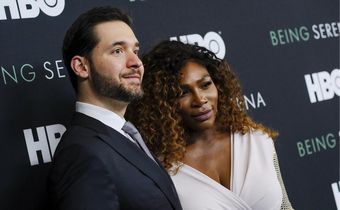 Serena Williams. right, and husband Alexis Ohanian
