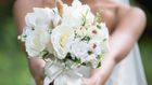 bride outdoor wedding bouquet