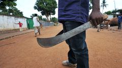 Man holding machete