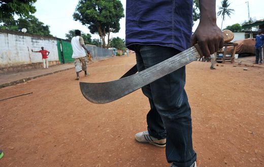 Man holding machete