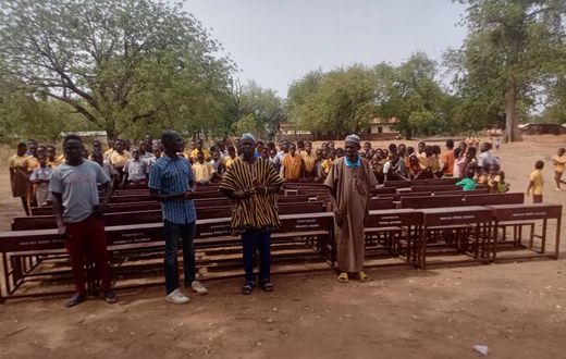Sports journalist Muftawu Nabila raises funds to buy furniture for deprived Duu Basic School