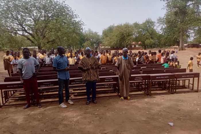 Sports journalist Muftawu Nabila raises funds to buy furniture for deprived Duu Basic School