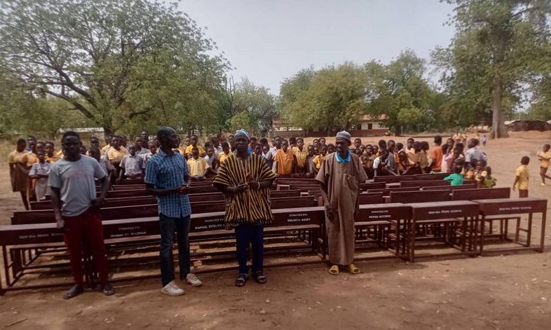 Sports journalist Muftawu Nabila raises funds to buy furniture for deprived Duu Basic School