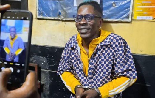 Shatta Wale in handcuff