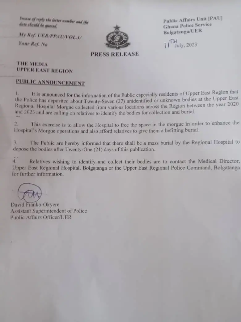 Police statement