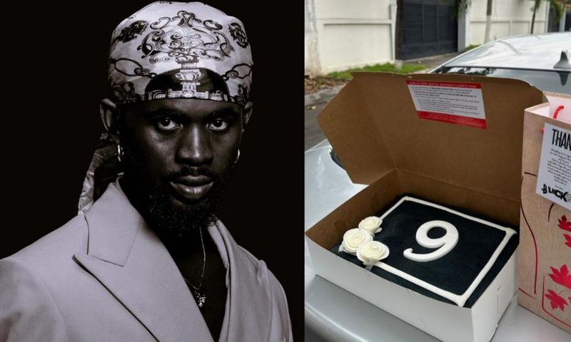 Black Sherif shares cakes