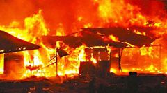 Fire engulf Madina Market