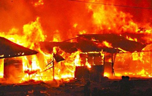 Fire engulf Madina Market