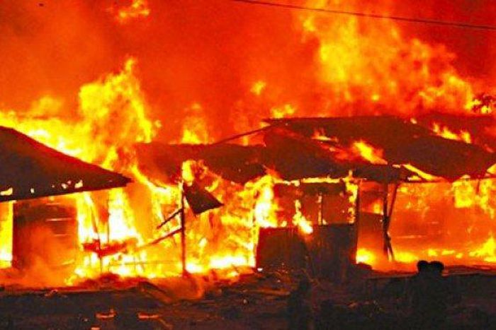 Fire engulf Madina Market