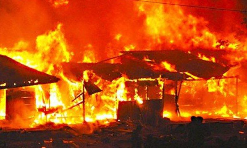 Fire engulf Madina Market