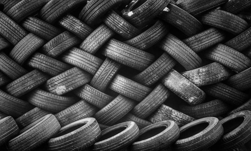 Pile of car tyres