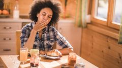 Lady feeling nausea
