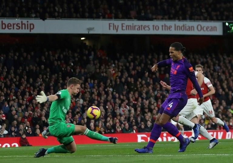 Liverpool defender Virgil van Dijk missed a hat-trick of chances