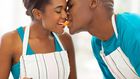 African Couple Cooking