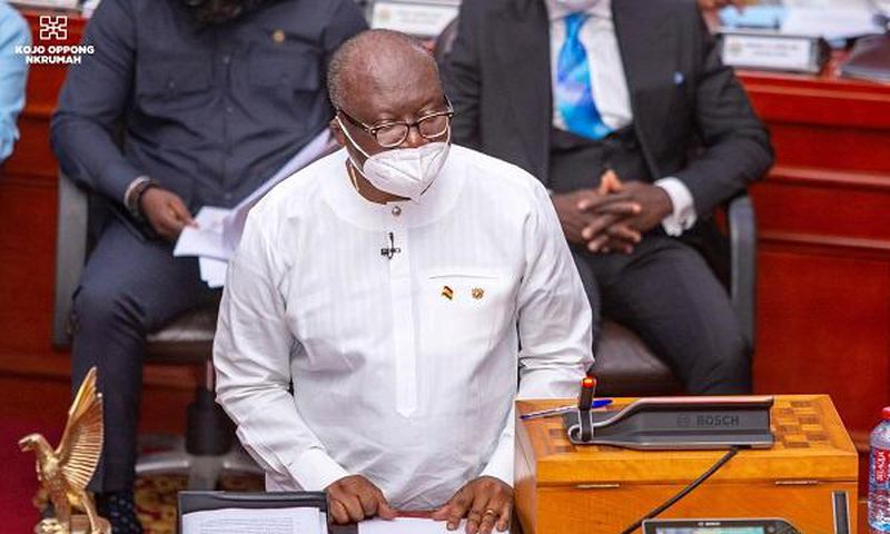 Ken Ofori at the presentation of Ghana's 2023 national budget